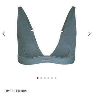 Skins cotton rib plunge bralette NWT size M kyanite